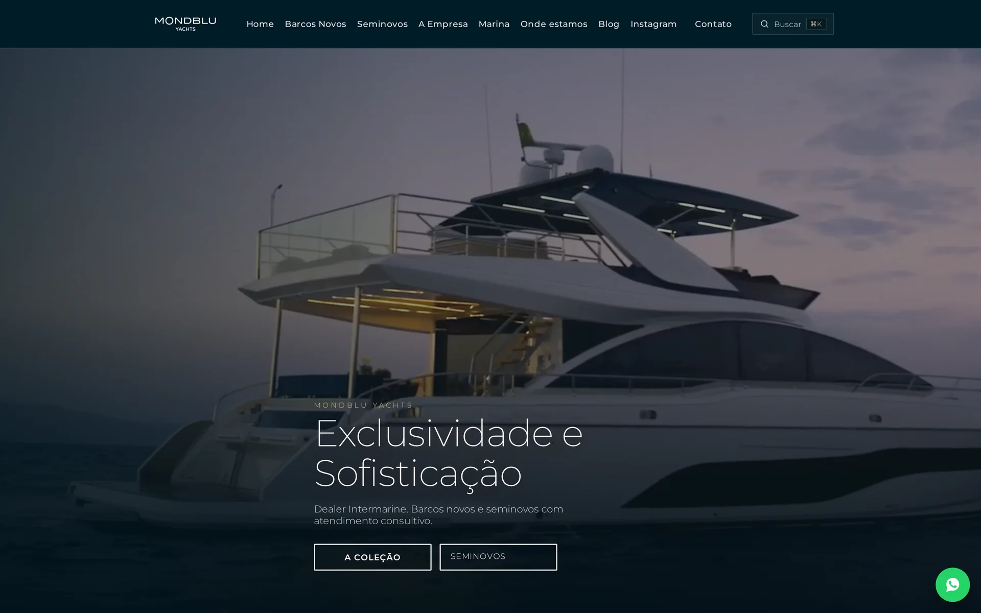 Mondblu Yachts — case de criação de sites Site Mondblu Yachts desenvolvido pela Agência Kaizen
