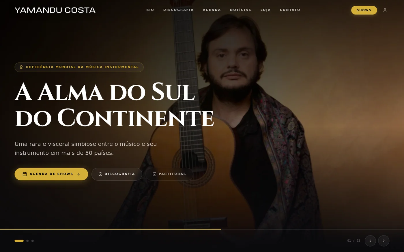 Yamandu Costa — case de criação de sites Site Yamandu Costa desenvolvido pela Agência Kaizen