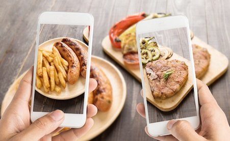 Taking a photo of dishes