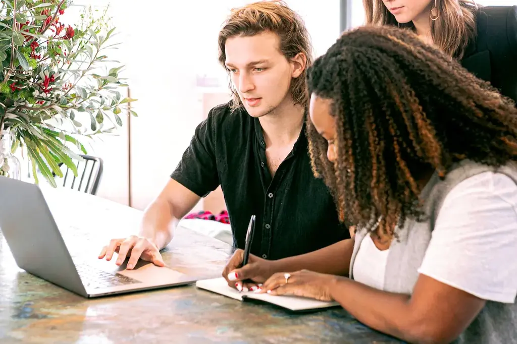 Team working in a digital marketing agency
